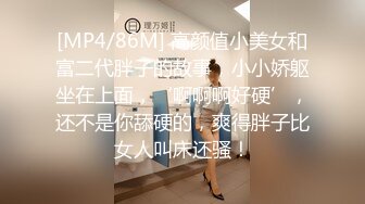 [MP4/86M] 高颜值小美女和富二代胖子的故事，小小娇躯坐在上面，‘啊啊啊好硬’，还不是你舔硬的，爽得胖子比女人叫床还骚！