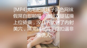 [MP4]无毛肥逼妹子黑色网袜假屌自慰啪啪，抬起双腿猛操上位骑乘，没几下就射了内射美穴，搞完自己再手指扣逼非常诱人