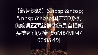 【新片速遞】&nbsp;&nbsp;&nbsp;&nbsp;国产CD系列伪娘凯西黑丝情趣道具自摸奶头撸射仙女棒 [96MB/MP4/00:08:49]